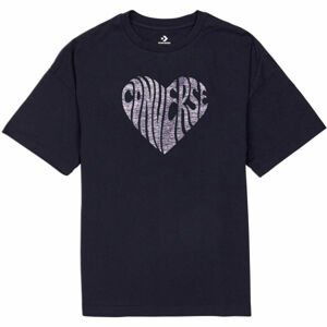 Converse WOMENS HEART REVERSE PRINT TEE čierna M - Dámske tričko