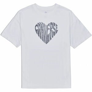 Converse WOMENS HEART REVERSE PRINT TEE Dámske tričko, biela, veľkosť S