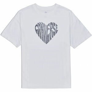 Converse WOMENS HEART REVERSE PRINT TEE biela L - Dámske tričko