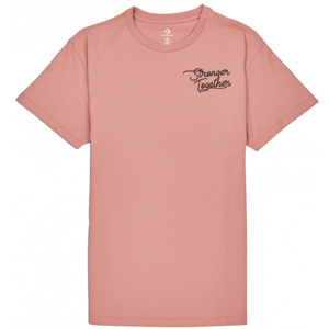 Converse WOMENS STRONGER TOGETHER RELAXED TEE ružová L - Dámske tričko