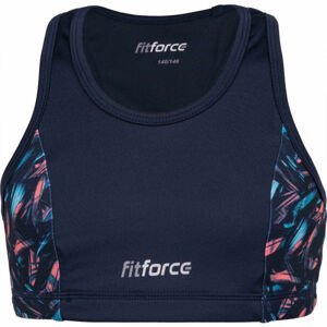 Fitforce REDONDA Dievčenská fitness podprsenka, tmavo modrá, veľkosť 128-134