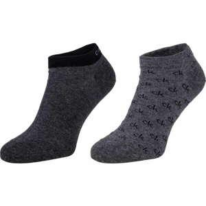 Calvin Klein MEN LINER 2P ALL OVER CK LOGO EDUARDO Pánske ponožky, tmavo sivá, veľkosť 39 - 42