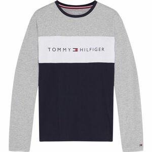 Tommy Hilfiger CN LS TEE LOGO FLAG  S - Pánske tričko s dlhým rukávom