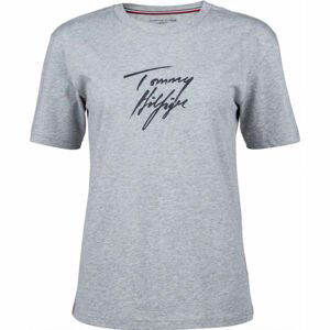 Tommy Hilfiger CN TEE SS LOGO Dámske tričko, sivá, veľkosť