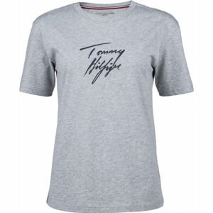 Tommy Hilfiger CN TEE SS LOGO Dámske tričko, sivá, veľkosť XS