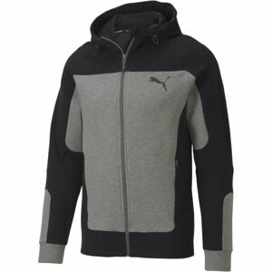 Puma EVOSTRIPE HOODED JACKET sivá M - Pánska mikina