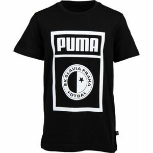 Puma SLAVIA PRAGUE GRAPHIC TEE JR tmavo sivá 164 - Juniorské tričko