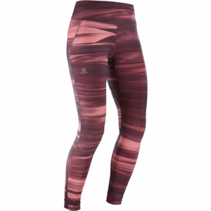 Salomon AGILE LONG TIGHT W Dámske legíny, vínová, veľkosť L