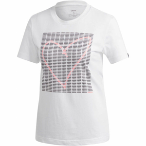 adidas W ADI HEART T Dámske tričko, biela,sivá,ružová, veľkosť