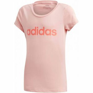 adidas YG LINEAR TEE Dievčenské tričko, lososová, veľkosť 164