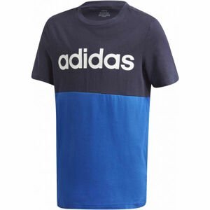 adidas YB LINEAR COLORBLOCK TEE Juniorské tričko, modrá, veľkosť 140
