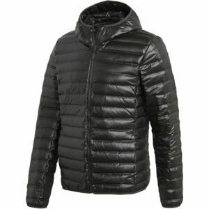 adidas VARILITE HOODED JACKET Pánska bunda, tmavo sivá, veľkosť M