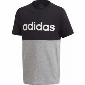 adidas YOUNG BOYS LINEAR COLORBOCK T-SHIRT Chlapčenské tričko, čierna, veľkosť 152