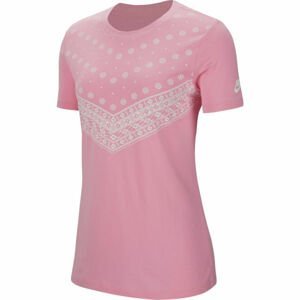 Nike NSW TEE HERITAGE W Dámske tričko, ružová,biela, veľkosť