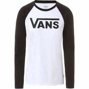 Vans WM FLYING V LS RAGLAN Dámske tričko s dlhým rukávom, biela, veľkosť M