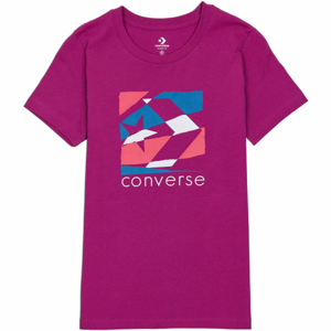 Converse WOMENS TORN CLASSIC TEE Dámske tričko, vínová, veľkosť S