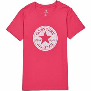 Converse WOMENS CHUCK PATCH DAISY INFILL CLASSIC TEE Dámske tričko, ružová,biela, veľkosť