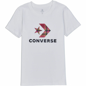 Converse WOMENS STAR CHEVRON PLAID INFILL TEE  L - Dámske tričko