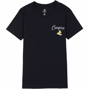 Converse WOMENS HANGIN OUT CLASSIC TEE Dámske tričko, čierna,biela,žltá, veľkosť