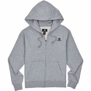 Converse WOMENS EMBROIDERED STAR CHEVRON FULL ZIP HOODIE FT Dámska mikina, sivá, veľkosť L