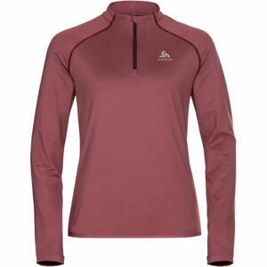 Odlo MIDLAYER 1/2 ZIP CARVE LIGHT Dámska funkčná mikina, vínová, veľkosť L