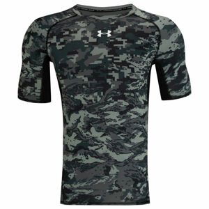 Under Armour ARMOUR HG PRINT SS čierna XL - Pánske kompresné tričko