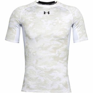 Under Armour ARMOUR HG PRINT SS biela XL - Pánske kompresné tričko
