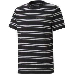Puma MODERN BASICS STRIPED TEE Pánske tričko, čierna,biela, veľkosť