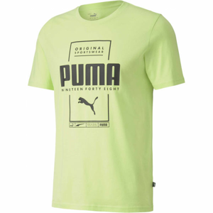 Puma BOX PUMA TEE Pánske tričko, svetlo zelená,čierna, veľkosť