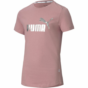 Puma ESS + TEE G Dievčenské tričko, ružová,strieborná, veľkosť