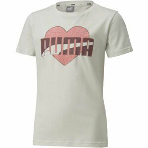Puma ALPHA TEE G biela 140 - Dievčenské voľnočasové tričko