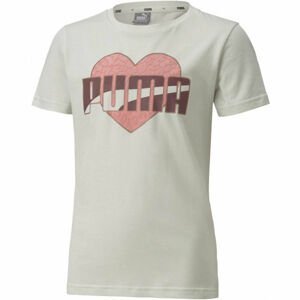 Puma ALPHA TEE G biela 164 - Dievčenské voľnočasové tričko