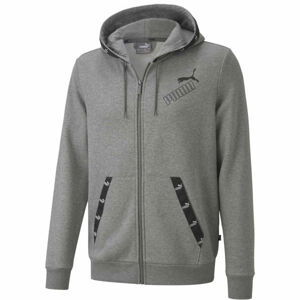 Puma AMPLIFIED HOODIE Pánska športová mikina, sivá,čierna, veľkosť