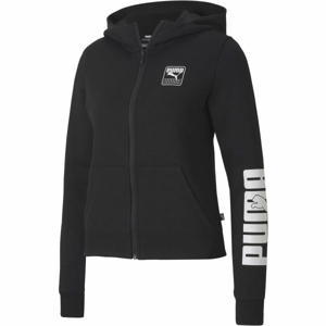 Puma REBEL FULL-ZIP HOODIE FL Dámska mikina, čierna, veľkosť M