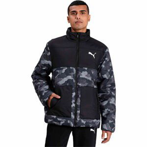 Puma ESS+ PADDED GRAPHIC JACKET Zimná bunda, čierna, veľkosť XL