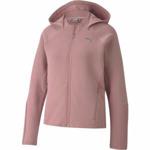 Puma EVOSTRIP FULL ZIP-HOODIE ružová M - Dámska mikina