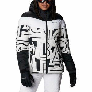 Columbia ABBOTT PEAK INSULATED JACKET Dámska zateplená lyžiarska bunda, biela,čierna, veľkosť