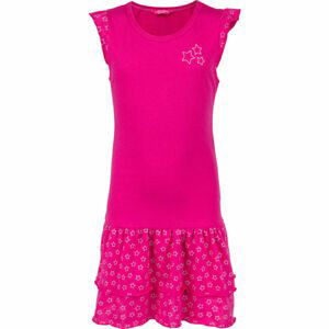 Lewro TOSCA Dievčenské šaty s volánmi, ružová, veľkosť 140-146