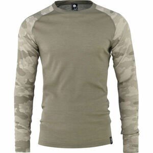 Bula CAMO MERINO WOOL CREW Pánske tričko, khaki, veľkosť XL