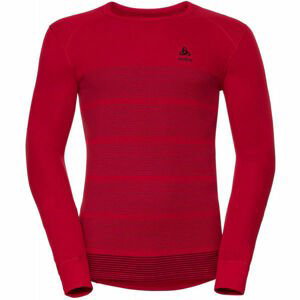Odlo L/S CREW NECK GOD JUL PRINT Pánske funkčné tričko, červená, veľkosť S
