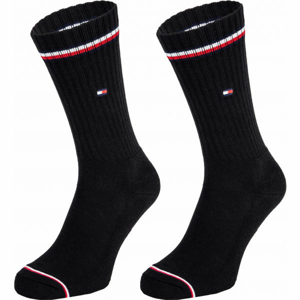 Tommy Hilfiger MEN ICONIC SOCK 2P Pánske ponožky, čierna, veľkosť 39 - 42
