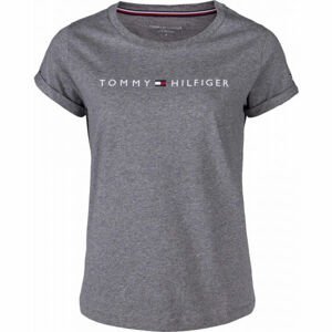 Tommy Hilfiger RN TEE SS LOGO Dámske tričko, tmavo sivá, veľkosť M
