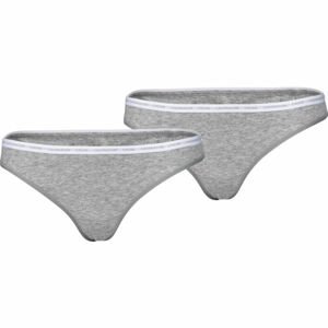 Calvin Klein THONG 2PK sivá L - Dámske tangá