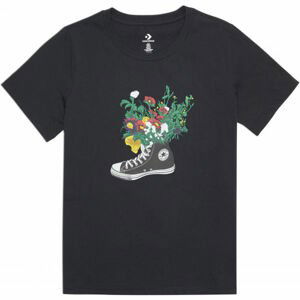 Converse FLOWERS ARE BLOOMING TEE Dámske tričko, čierna, veľkosť L