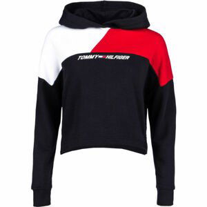 Tommy Hilfiger RELAXED COLOUR BLOCK HOODIE LS Dámska mikina, tmavo modrá, veľkosť XS