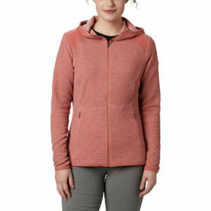 Columbia COGGIN PEAK FZ HOODED FL Dámska flísová bunda, lososová, veľkosť XS