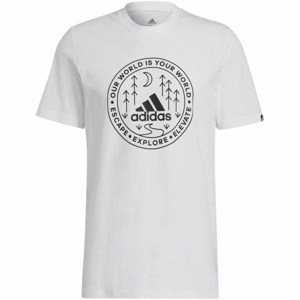 adidas CRCL XPLR TEE Pánske tričko, biela,čierna, veľkosť