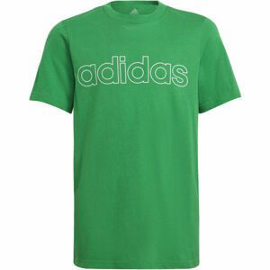 adidas LIN TEE Chlapčenské tričko, zelená,biela, veľkosť