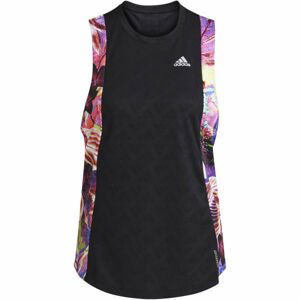 adidas OWN THE RUN FLORAL TANK Dámske tielko, čierna, veľkosť XS