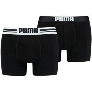 Puma PLACED LOGO BOXER 2P Pánske boxerky, čierna, veľkosť S